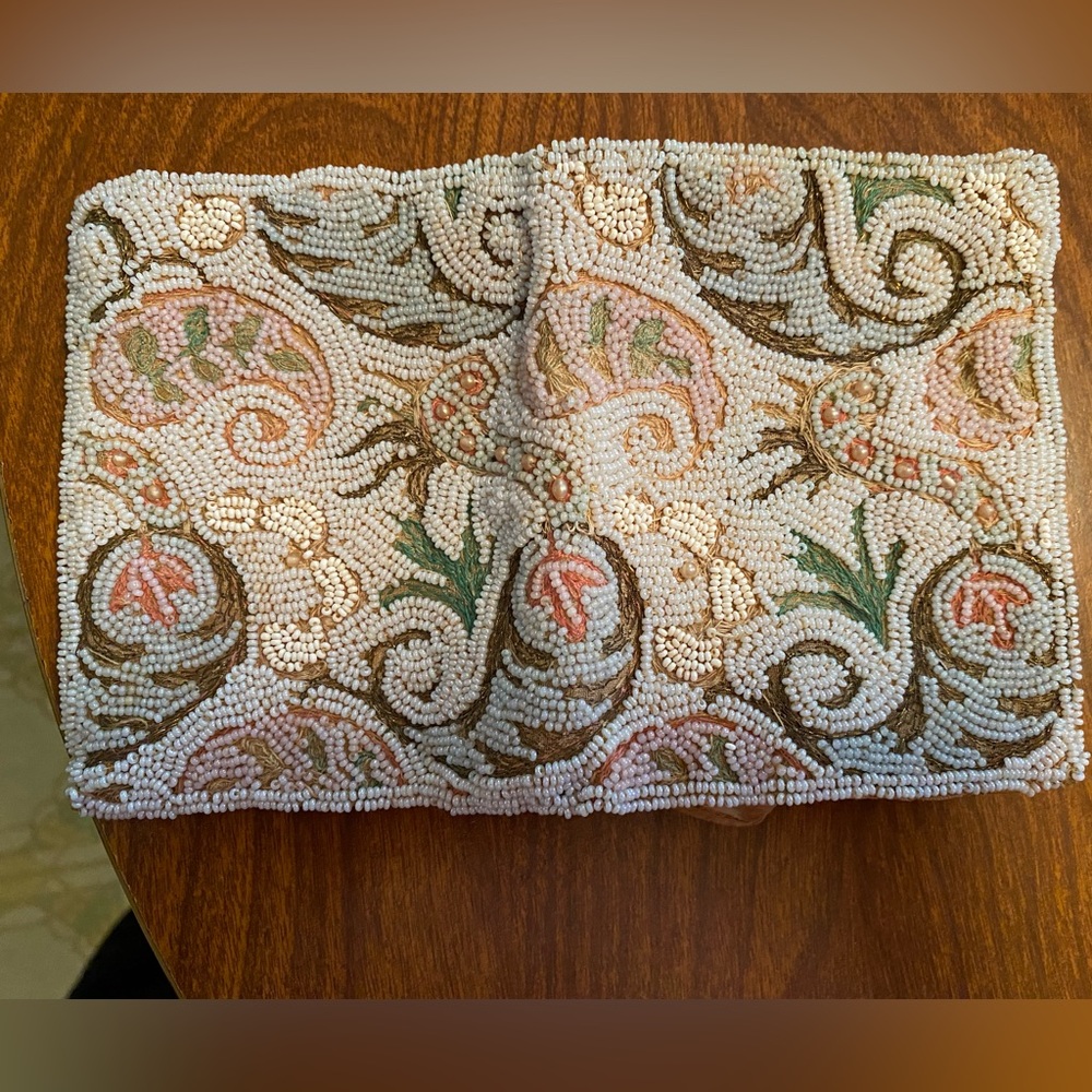 Hand beaded vintage wallet.